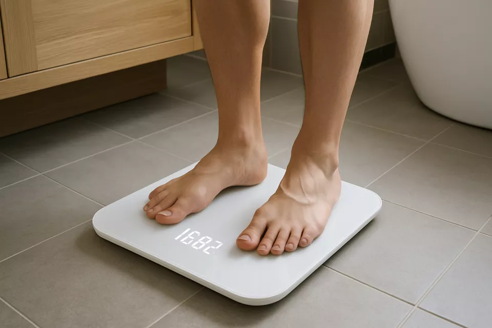 Bascula inteligente en bano moderno