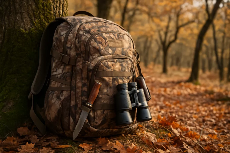 Mochila caza camuflaje en bosque
