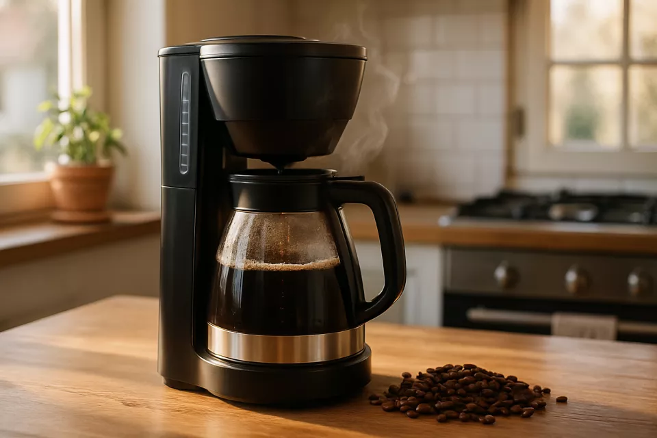 Cafetera de goteo con jarra termica en cocina