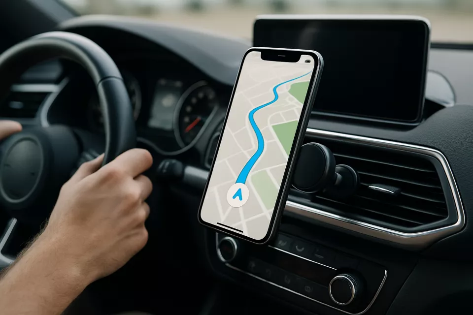 Soporte movil magnetico en rejilla ventilacion coche con GPS