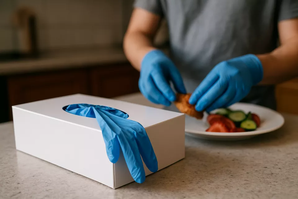 Guantes desechables nitrilo en cocina