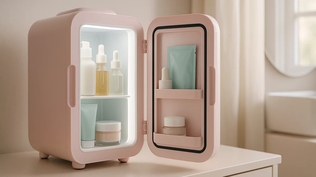 Mejor nevera cosmetica calidad-precio con productos skincare